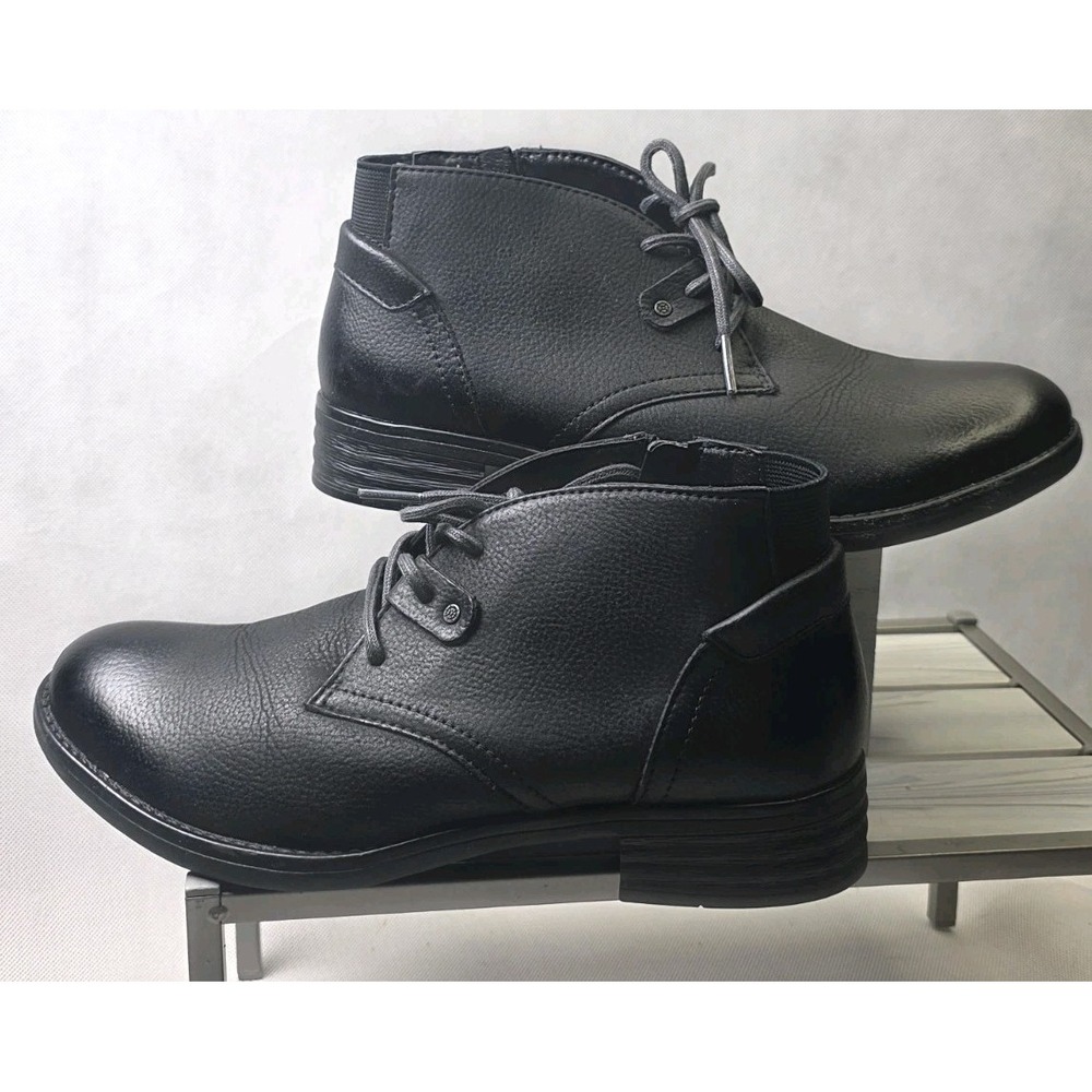Womens Bussola Black Leather Laces Zip Ankle Fashion Boots Bootie Size 38